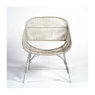 Sillón de exterior de resina y metal gris piedra Loutro