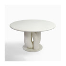 Mesa de comedor redonda acabado cemento blanco Amizmiz