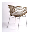 Silla apilable de exterior de cuerda topo y metal piedra Schinoussa
