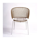Silla apilable de exterior de cuerda topo y metal piedra Schinoussa