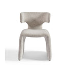 Silla de comedor tapizada en bouclé grisáceo Grimaud