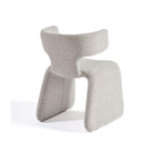 Silla de comedor tapizada en bouclé grisáceo Grimaud