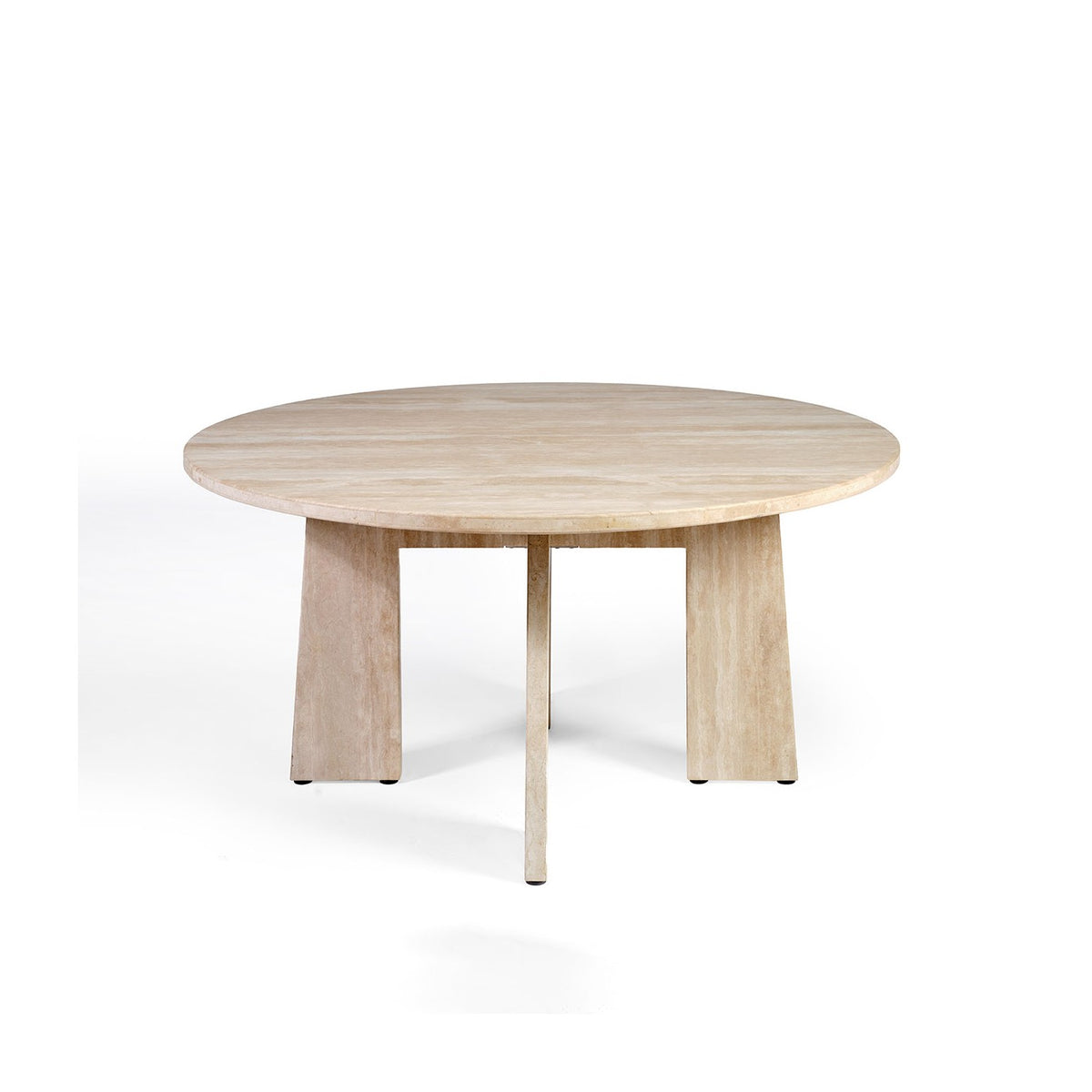Mesa de comedor de travertino beige Yaiza