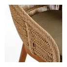 Taburete alto de teca y cuerda beige Sault