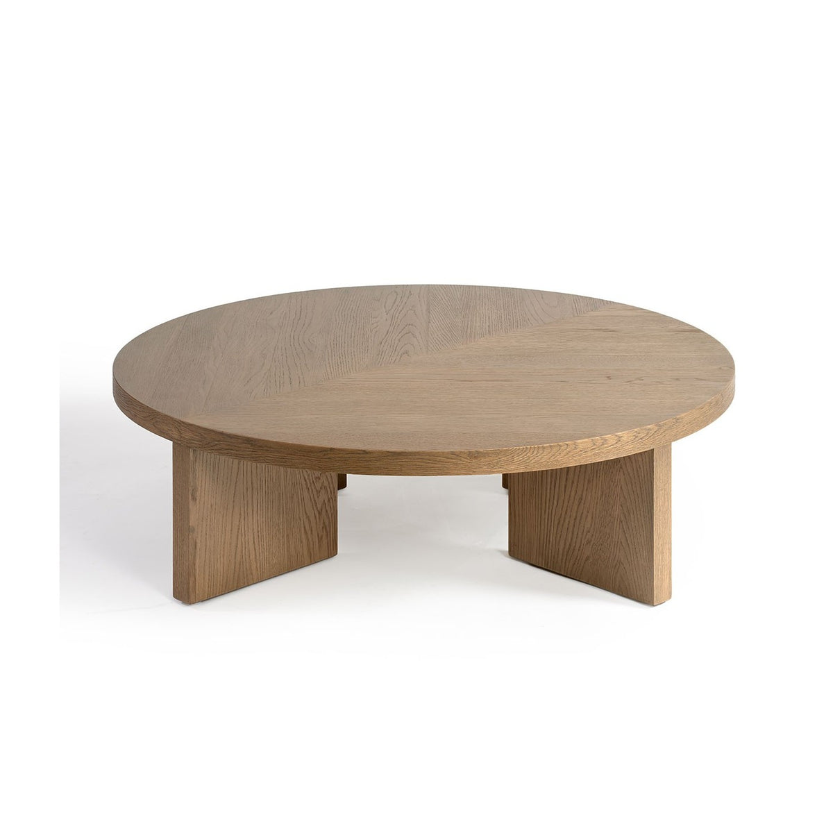 Mesa de centro redonda de madera en espiga Bosa