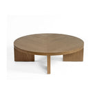 Mesa de centro redonda de madera en espiga Bosa
