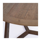 Mesa de comedor redonda de roble medio grisáceo Marsalforn