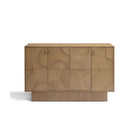 Aparador de madera natural con relieves geométricos Marettimo