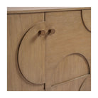 Aparador de madera natural con relieves geométricos Marettimo