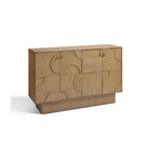 Aparador de madera natural con relieves geométricos Marettimo