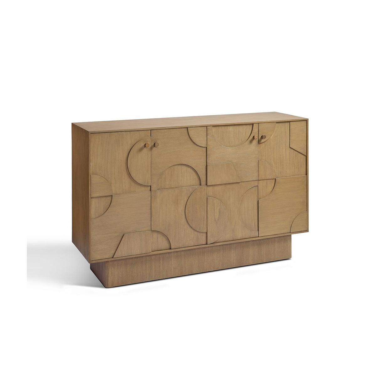 Aparador de madera natural con relieves geométricos Marettimo