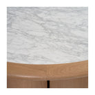 Mesa de comedor redonda de roble claro y mármol Mosta