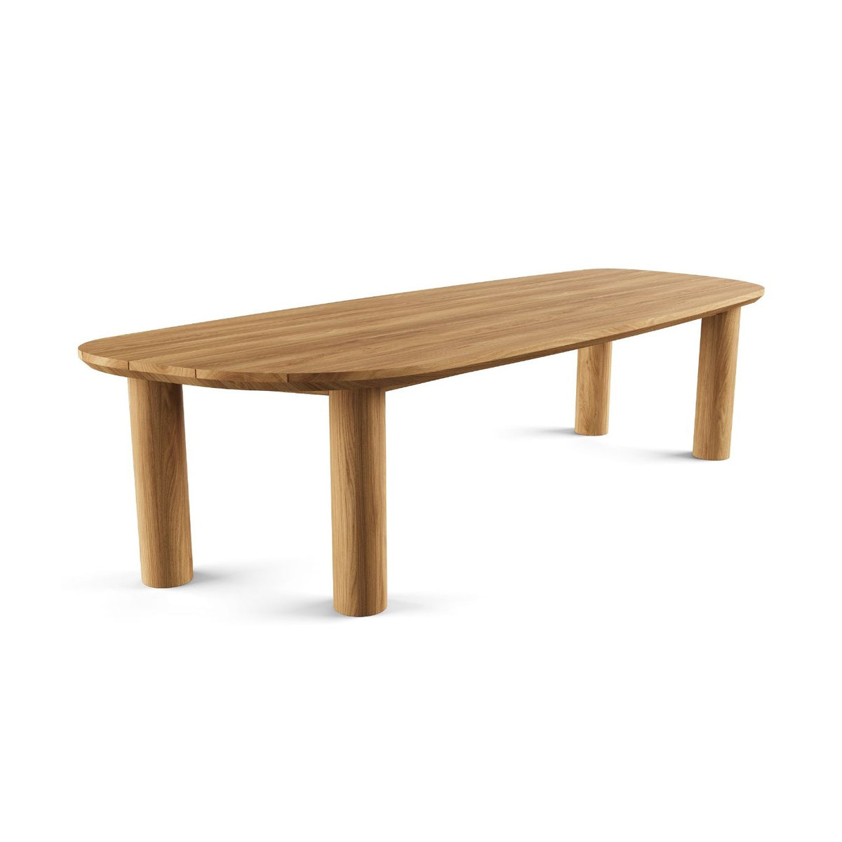 Mesa de comedor de teca con sobre irregular Es Pratet