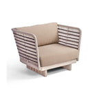 Sillón de exterior de teca y cuerda con cojines Sant Carles
