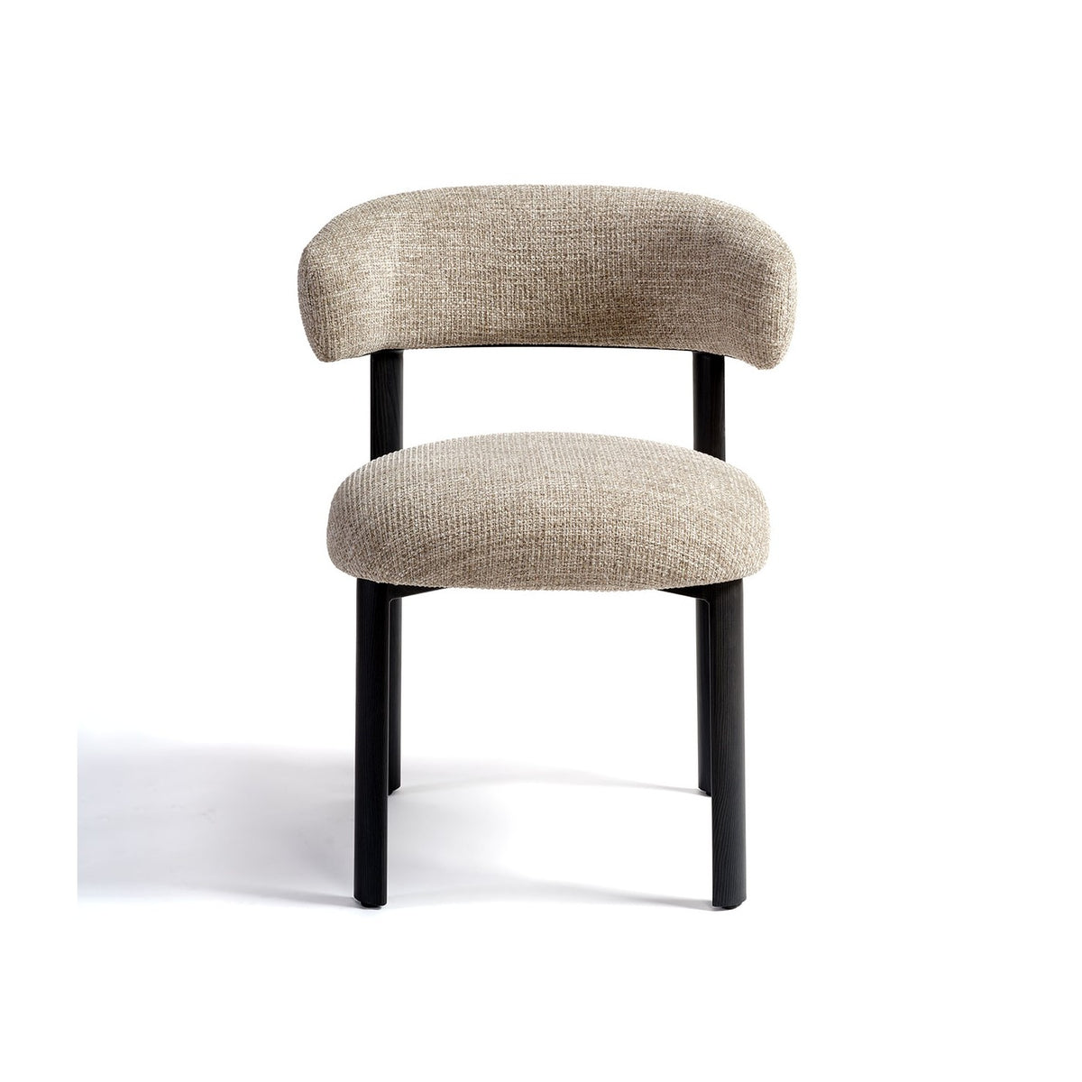 Set de 2 sillas tapizadas beige de respaldo curvo Aiguablava