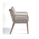 Sillón de comedor de exterior de cuerda blanco grisáceo Tilos