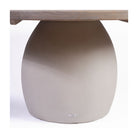 Mesa de comedor de teca grisácea y base cemento 150 Agulo