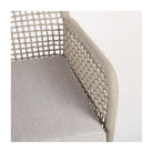 Sillón de comedor de exterior de cuerda blanco grisáceo Paros