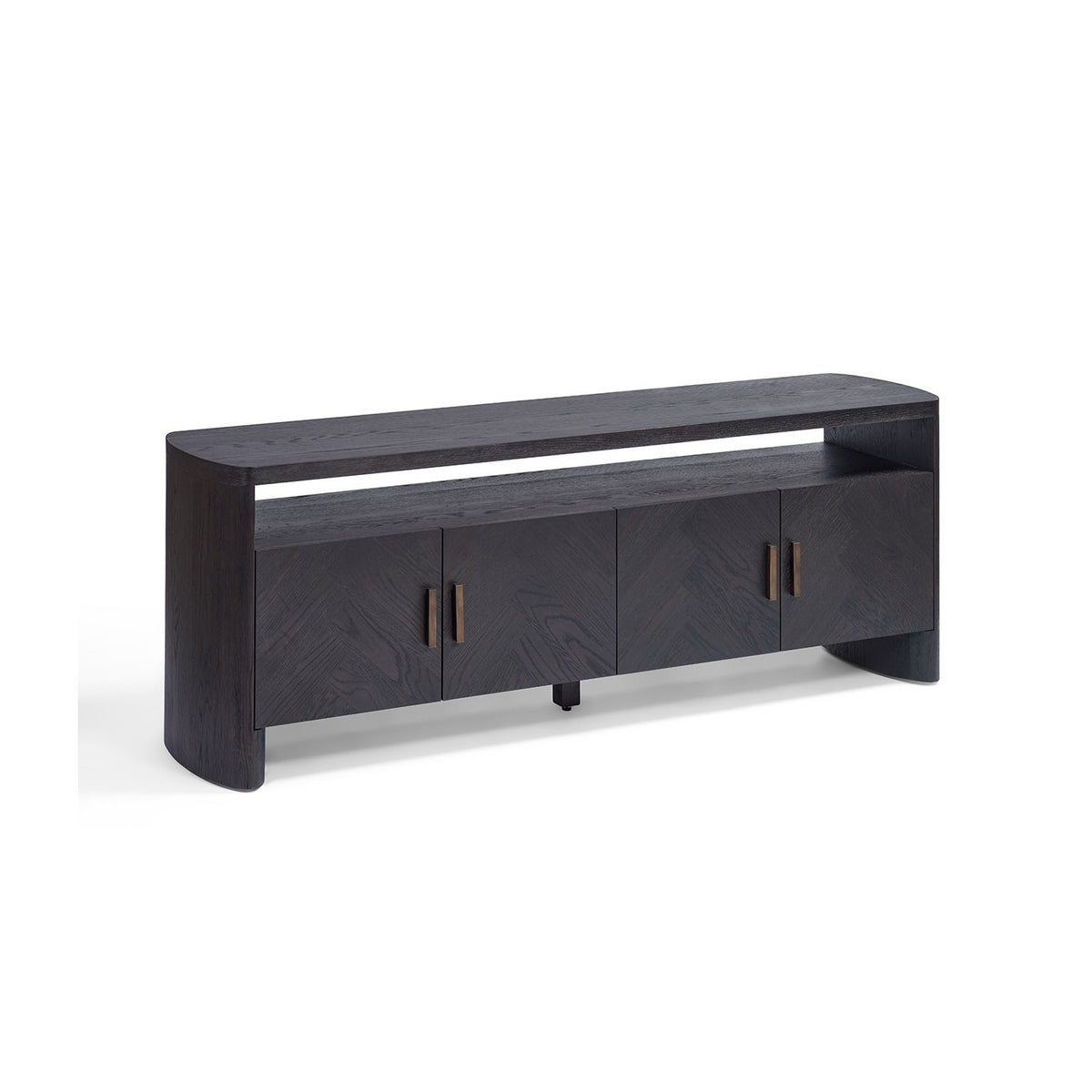 Mueble de TV de roble black brown con cuatro puertas Tamegroute