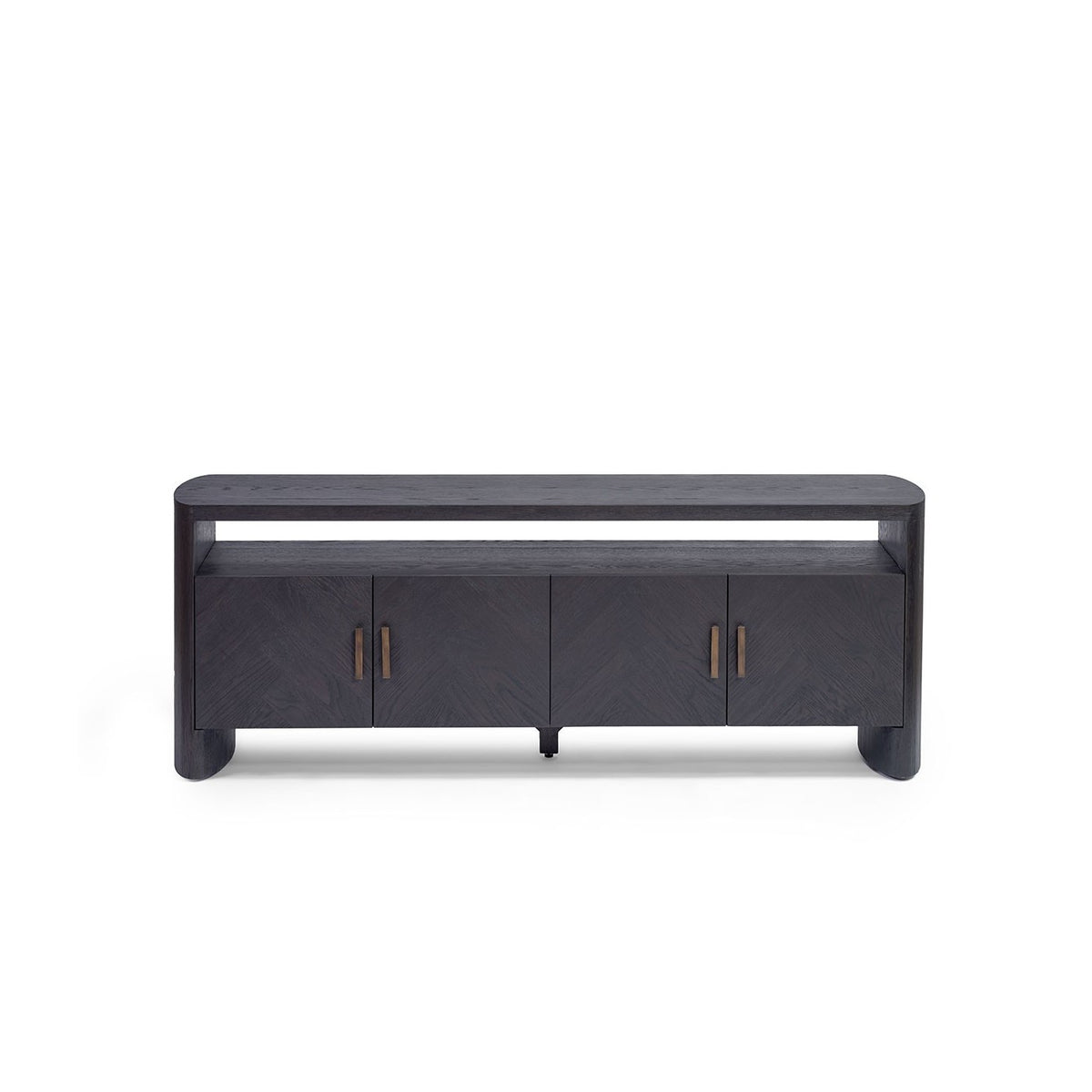 Mueble de TV de roble black brown con cuatro puertas Tamegroute