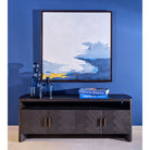 Mueble de TV de roble black brown con cuatro puertas Tamegroute