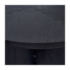 Mesa de comedor redonda de roble black brown Żurrieq