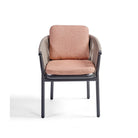 Sillón de comedor de exterior negro y cuerda gris Fez