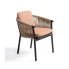 Sillón de comedor de exterior negro y cuerda gris Fez