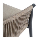 Sillón de comedor de exterior negro y cuerda gris Tossa