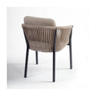 Sillón de comedor de exterior negro y cuerda gris Tossa