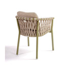 Sillón de comedor de exterior verde y cuerda gris Merzouga
