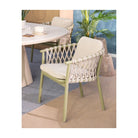 Sillón de comedor de exterior verde y cuerda gris Merzouga