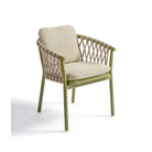 Sillón de comedor de exterior verde y cuerda gris Merzouga