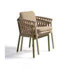 Sillón de comedor de exterior verde y cuerda gris Merzouga