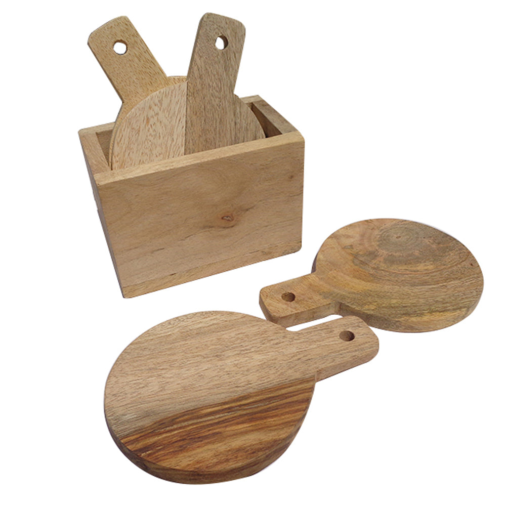 Juego de 4 Posavasos Redondos con Caja