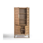 Armario de roble natural con puertas en relieve Lourmarin