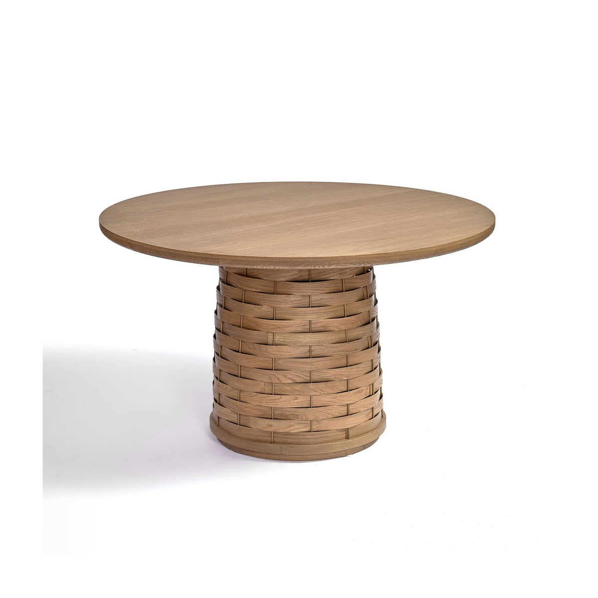 Mesa de comedor redonda con pie en relieve Aigues