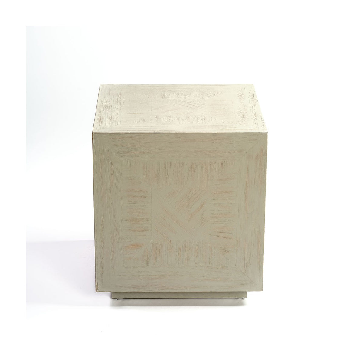 Mesa auxiliar cúbica de roble blanco grisáceo Leros
