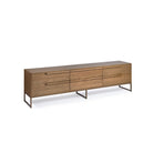 Mueble de TV de roble natural y dorado con cajones Sant Rafel