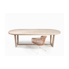 Mesa de comedor ovalada de teca y metal topo Arraiolos