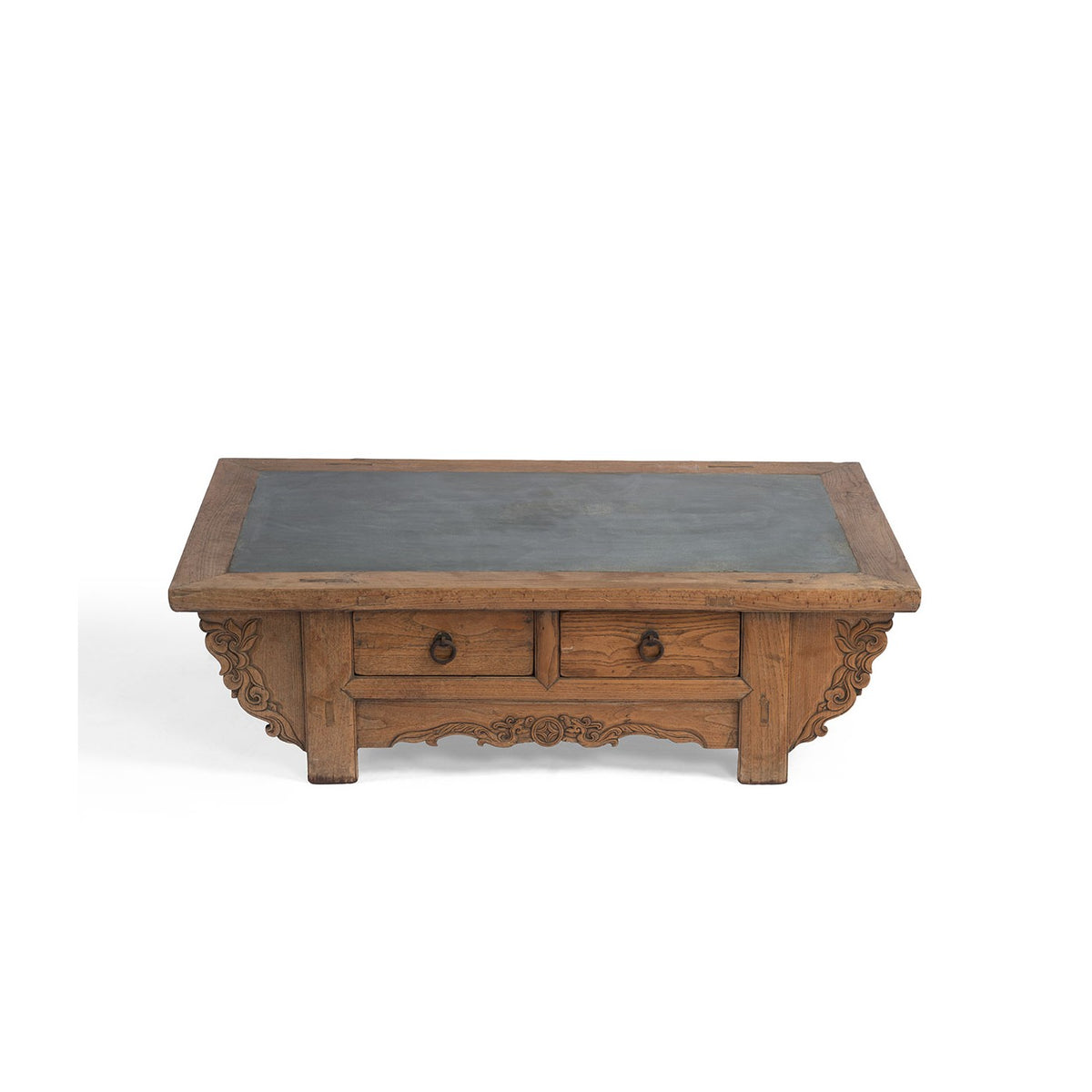 Mesa de centro antigua oriental con piedra Trogir