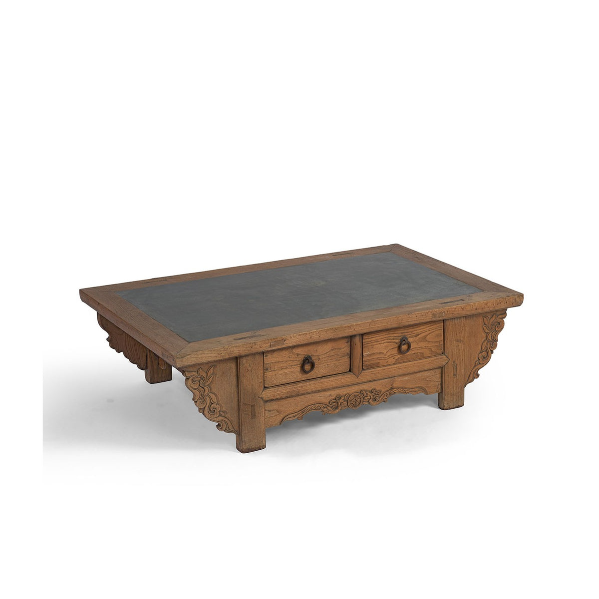 Mesa de centro antigua oriental con piedra Trogir