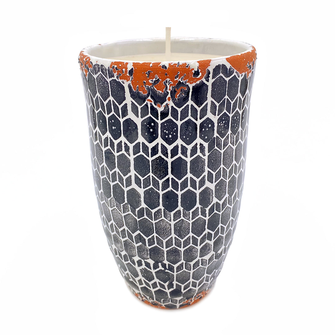 Vela de cerámica Modernista - Jazmín - #pino_y_jacaranda#
