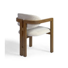 Sillón de comedor de madera y tapizado claro Benirràs