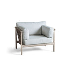 Sillón de exterior de cuerda camel y cojines lino gris Sikinos