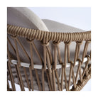 Sillón de comedor de exterior de aluminio blanco y cuerda Juan