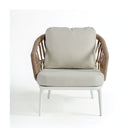 Sillón de exterior de aluminio blanco y cuerda Èze
