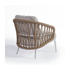 Sillón de exterior de aluminio blanco y cuerda Èze