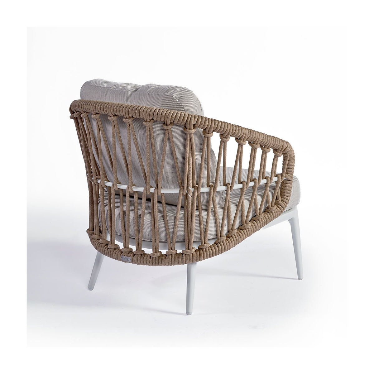 Sillón de exterior de aluminio blanco y cuerda Èze