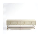 Mueble de TV blanco grisáceo y metal dorado Spetses